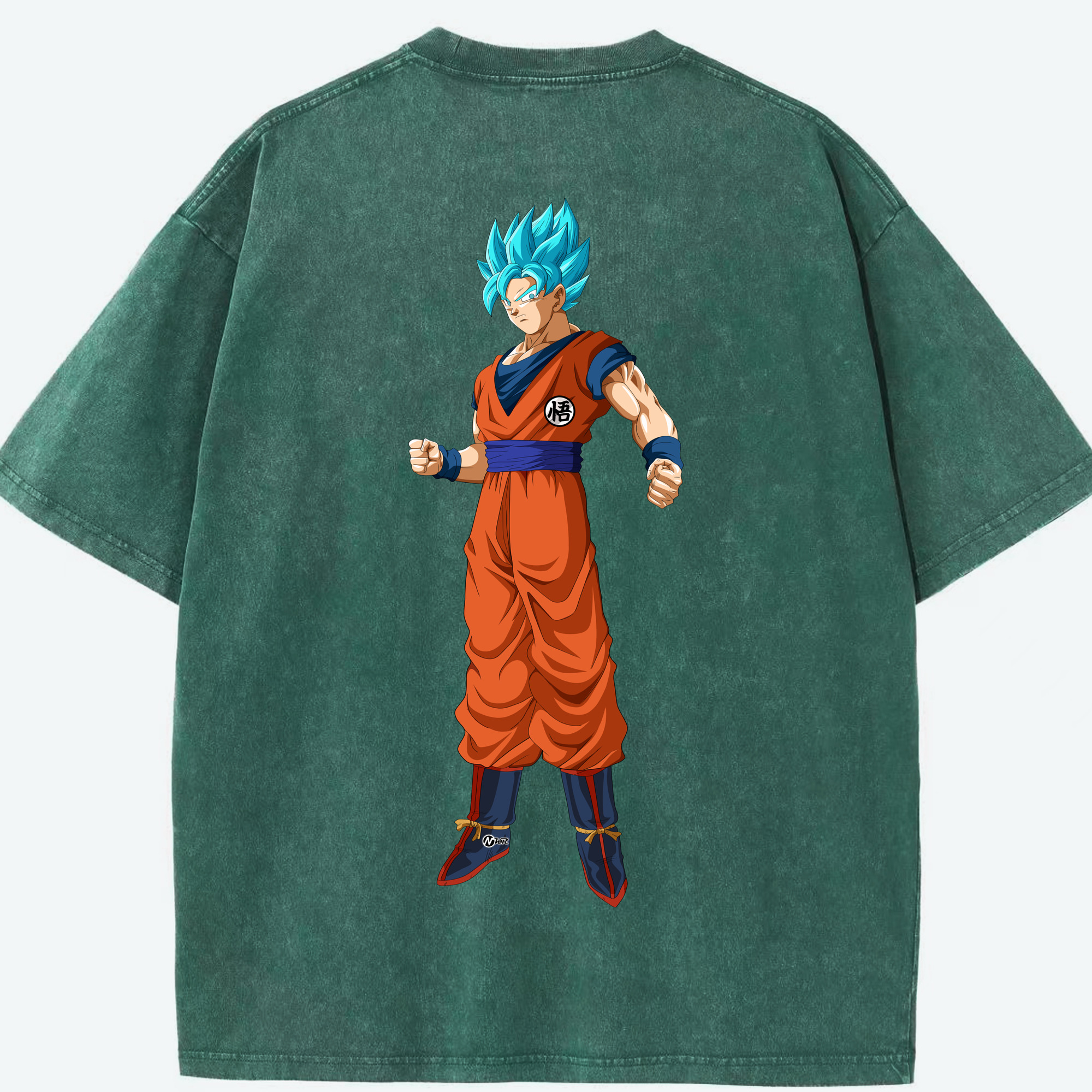 （画像用） ドラゴンボール 孫悟空（そん ごくう）Son Goku カカロット DRAGON BALL Kakarotto 綿100% ヴィンテージ風 半袖Tシャツ（背面プリント）